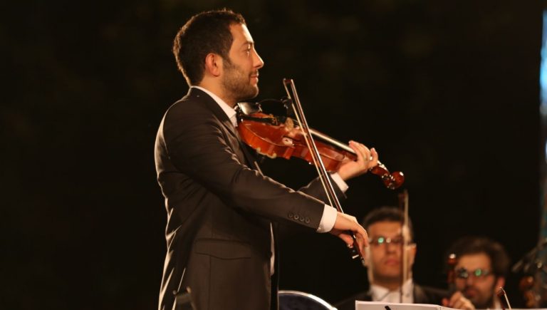 The first violinist in Homay's Concert at Niavaran Palace in Tehran
