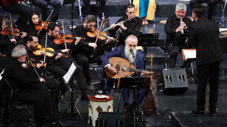 The second meister violin in the Jam Orchestra concert contucted by Reza Darbandi