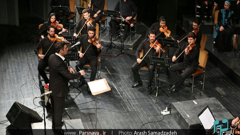 The second meister violin in the Jam Orchestra Concert Contucted by Reza Darbandi