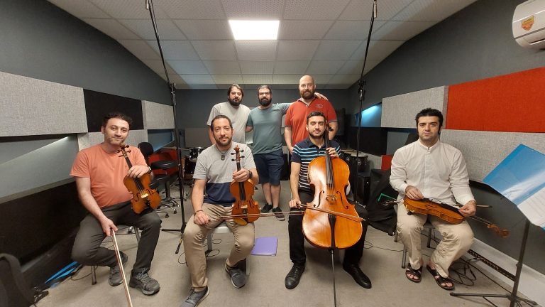 Recording Chartar's works in the studio